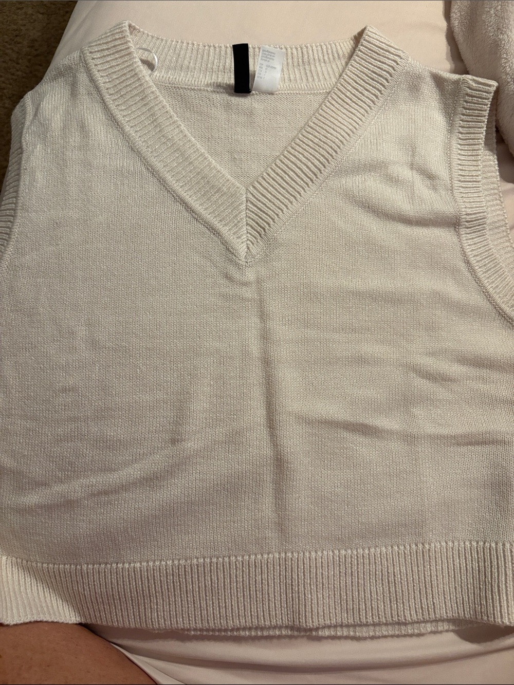 H&M Cream V-Neck Sweater Vest